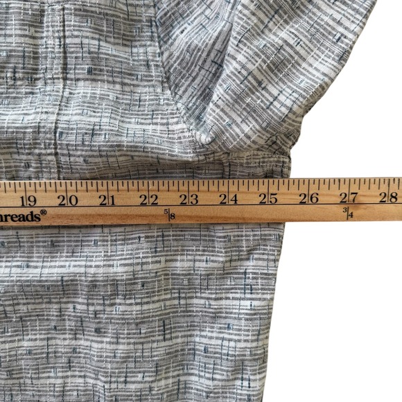 Carbon 2 Cobalt Large Tall Button Down Long Sleeve Gray Linen Blend Men's Shirt - Picture 5 of 11